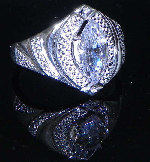 2.01ctw Marquise CZ Ring in Silver- Size 8