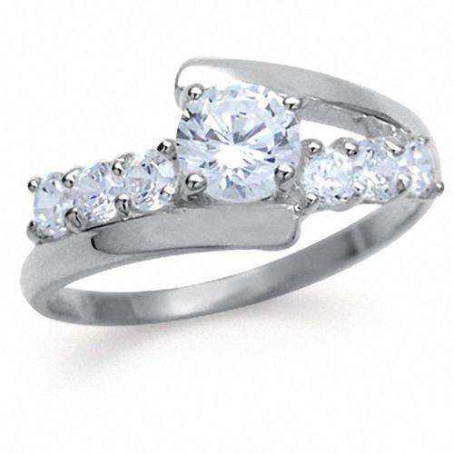 1.35ctw CZ Split Ring in Silver- Size 7.5