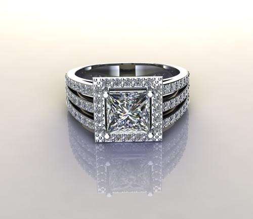*CD DESIGNER JEWELRY* 3.16ctw Broad CZ Ring in Silver- Size Q