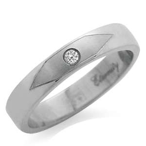 0.006ct Natural Diamond Stainless Steel Band- Size 9