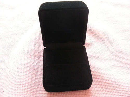 Black Velvet Ring Box with Black Interior