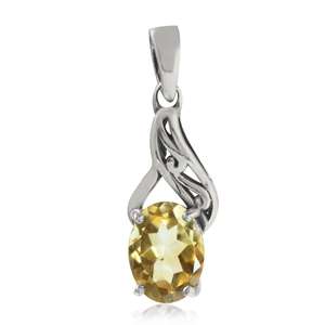 1.25ctw Natural Citrine Pendant in 925 Sterling Silver