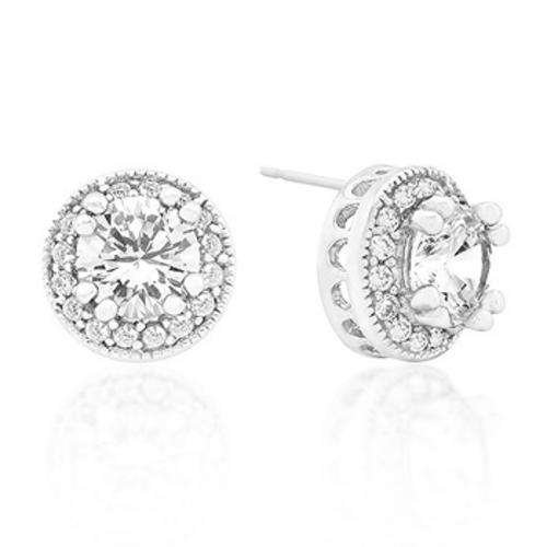 3.42ctw CZ Round Stud Earrings
