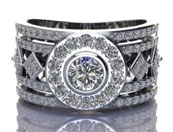 *CD DESIGNER JEWELRY*1.23ctw Clear Cubic Zirconia Designer Dress Ring- Size R