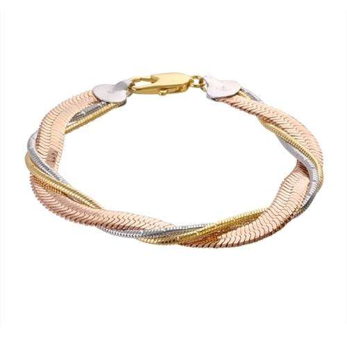 Stunning Three Tone Costume Bracelet- 18cm*