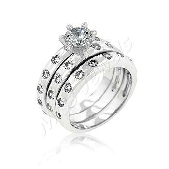 1.53ct CubicZirconia 3 piece wedding set- Size 6-10