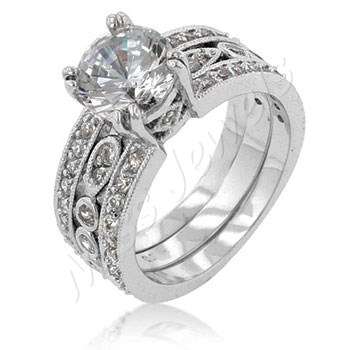 Magnificent 1.75ctw 2-Piece Cr. Diamond Wedding set