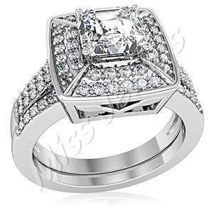 Princess Cut CubicZirconia Wedding Set- Size 7-10