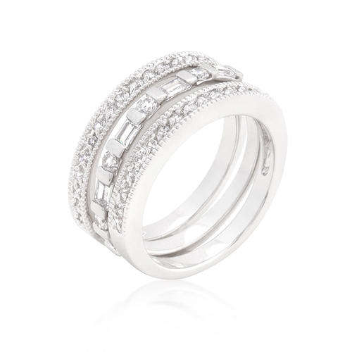 3.1ctw Cubic Zirconia 3 Piece Set- Size 8-9