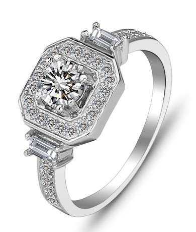 1.06ctw Colourless Cubic Zirconia Ring in 925 Sterling Silver- Size 7/ 8