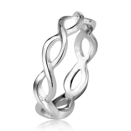925 Sterling Silver Infinity Wedding Band- Size 7/8