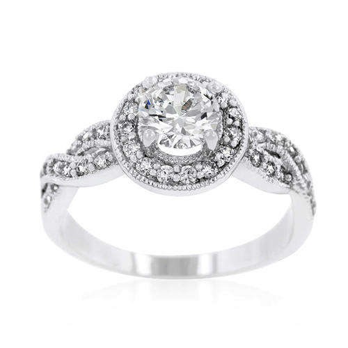 1.45ctw Cubic Zirconia Engagement Style Ring- Size 5-10