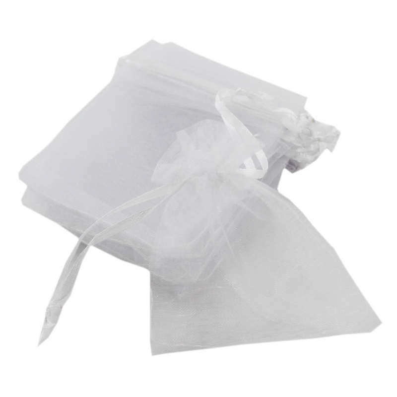 Packet of 10 White Organza Bags **9cm x 7cm**