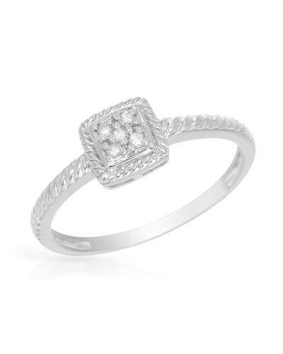 0.05ctw Natural Diamond Ring in 925 Sterling Silver