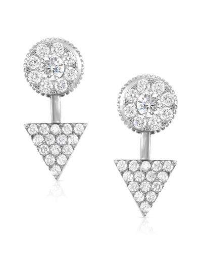 Cubic Zirconia Cluster Earrings in 925 Sterling Silver