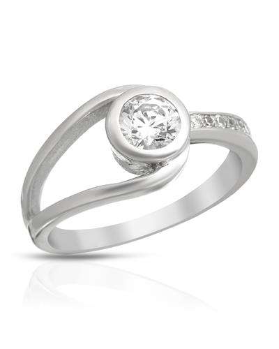 0.45ctw Cz  Ring in 925 Sterling Siver- Size 5.5