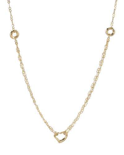 14K Yellow Gold Necklace with Heart Pendant