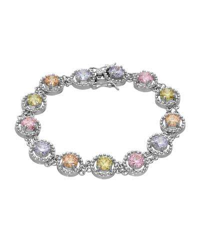 Multi Colour CZ Bracelet in Silver