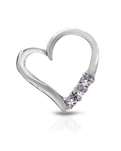 0.11ctw Natural Tanzanite Pendant in Silver