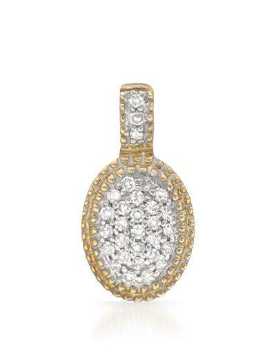 0.09ctw Natural Diamond Pendant in 14K Yellow Gold