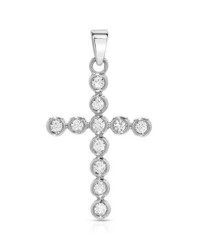 0.23ctw Cubic Zirconia Cross Pendant in 925 Sterling Silver