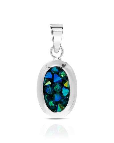Multi Colour Crystal Pendant in 925 Sterling Silver with Free Chain