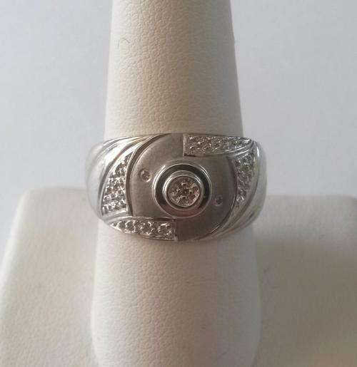 Diamond Ring 925 Sterling Silver- Size 8
