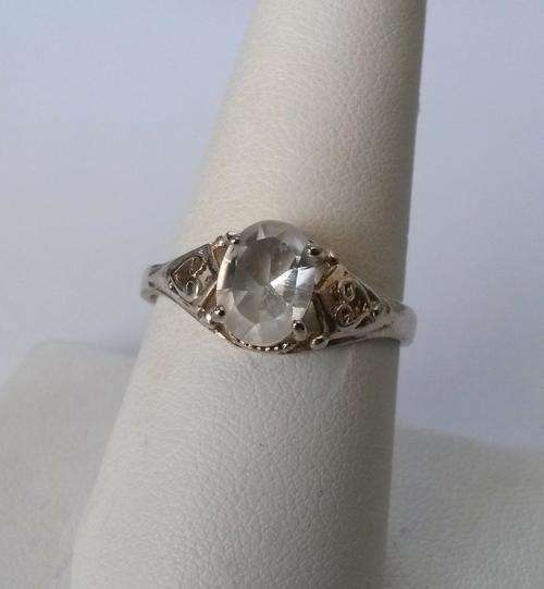 0.45ct CZ Vintage Ring in 925 Sterling Silver- Size 7.25