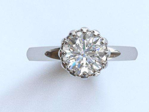 *CD DESIGNER JEWELRY*1.00ctw 100 Facet CZ Crown Set Engagement Ring*Size O*