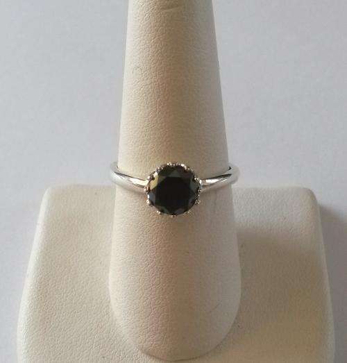 *CD DESIGNER JEWELRY*1ct Black Moissanite Crown Set Ring -Size 7.5