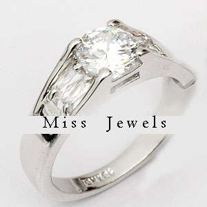 CZ Costume Solitaire Ring 5- 7.25