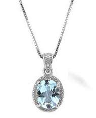 0.97ct Natural Topaz and Diamond Pendant in 925 Sterling Silver