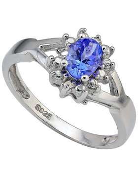 0.50ct Natural Tanzanite Engagement Ring in 925 Sterling Silver- Size O