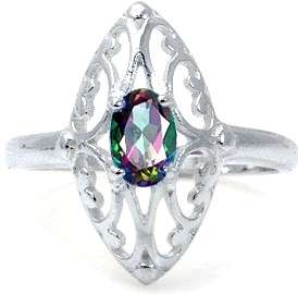 0.54ct Mystic Topaz 925 Sterling Silver Ring- Size 7