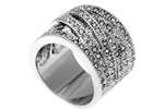 Rhinestone Crystal Cross Over Style Ring