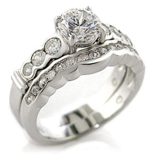 1.25ct(CENT) Cubic Zirconia 2-piece Costume wedding set- Size 7