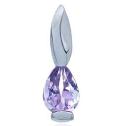 0.75ctw Natural Amethyst Pendant in 925 Sterling Silver