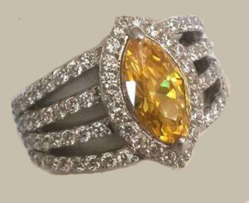 *CD DESIGNER JEWELRY* 3.20ctw CZ  Ring in 925 Sterling Silver- Size 8