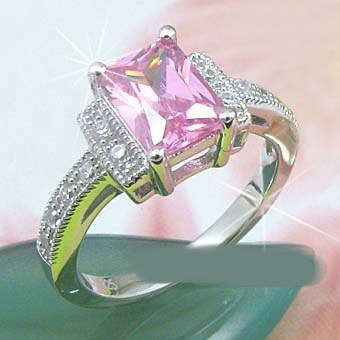 1.50ct(CENT) Pink CZ Dress Ring in Silver