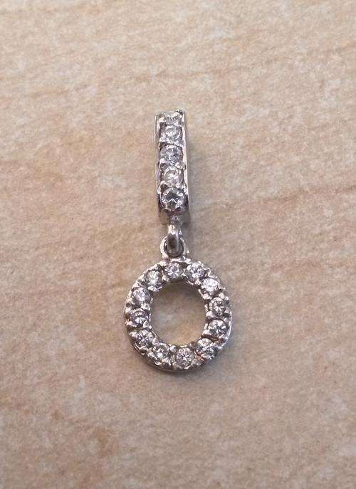 Clear CZ Circle Pendant in 925 Sterling Silver