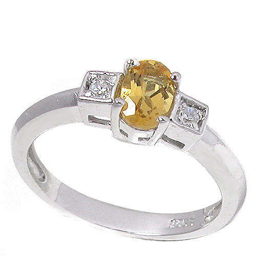 Size 8**Simulated Citrine and Diamond Dress Ring