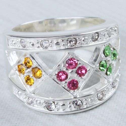 **NEW RANGE**Multi Gemstone Rings beautifully crafted in Silver**Size 7