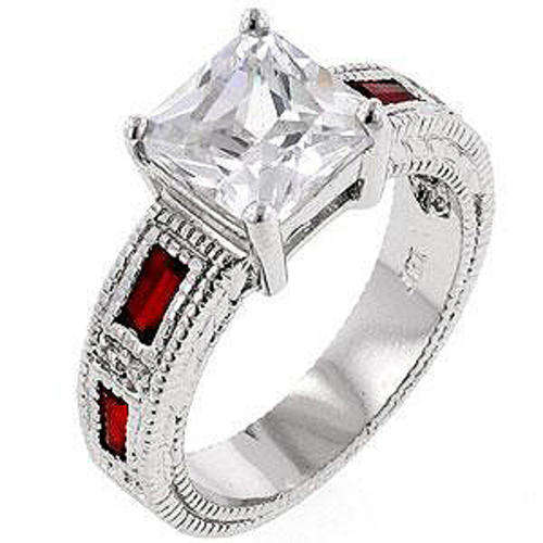 **Stunning Simulated ruby Engagement Ring**