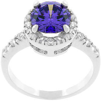 **GORGEOUS** Simulated tanzanite and diamond engagement ring**