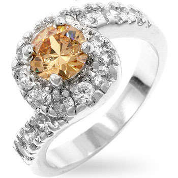 **Beautiful shine**Soft wave design engagement ring**