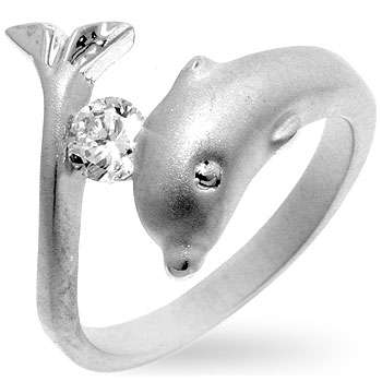 ***STUNNING***Simulated Diamond Dolphin Dress Ring**Size 5 or 6