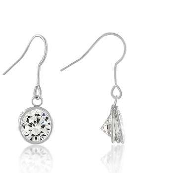 Round Cut CZ ice drop earrings