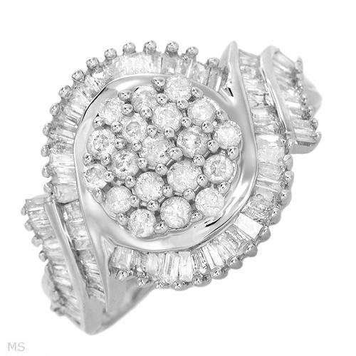 10K white gold Diamond Ring- Size 8