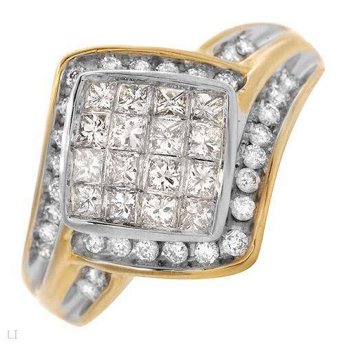 10K Two Tone Gold 1.00ctw Diamond Ring Size 7
