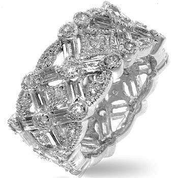 **GORGEOUS**Sparkling Baugette Eternity Wedding Band**Size 7/10**